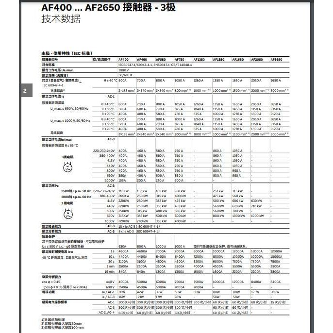 ABB 交直流通用接触器 AF09-30-10 01 22 48-130V 100-250V AC/DC