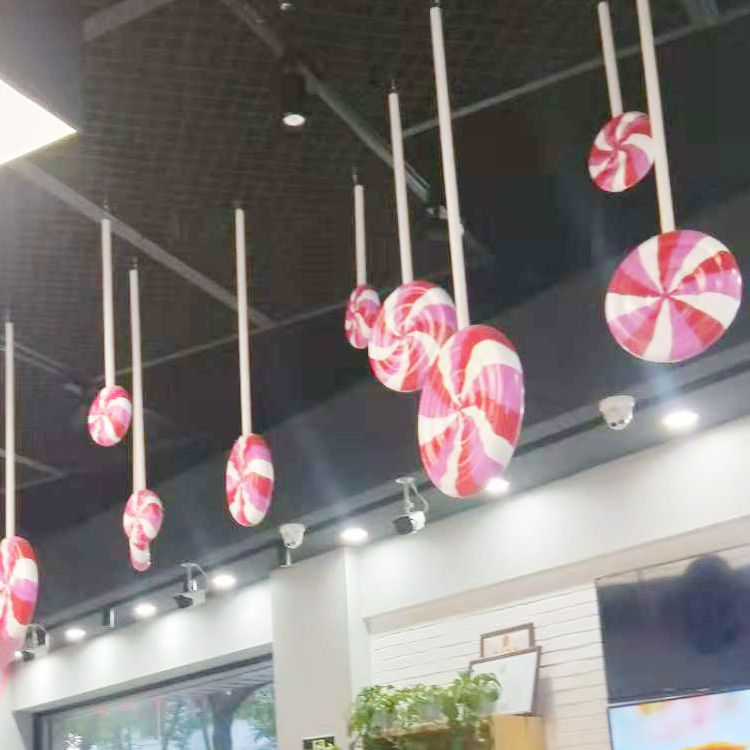 玻璃钢彩绘糖果摆件棒棒糖波板糖装饰道具商业美陈橱窗装饰