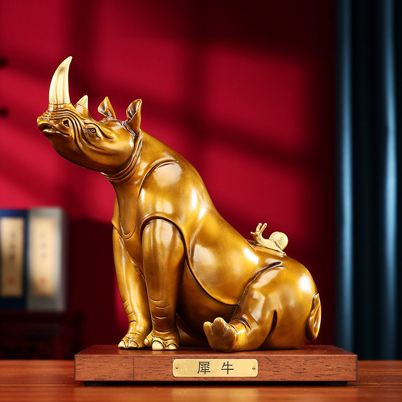 黄铜牛上牛摆件办公室犀牛装饰礼品家居客厅现代铜工艺品商务礼品,家居饰品,桌面摆件,淘宝优惠券,粉丝福利购,淘宝优惠卷