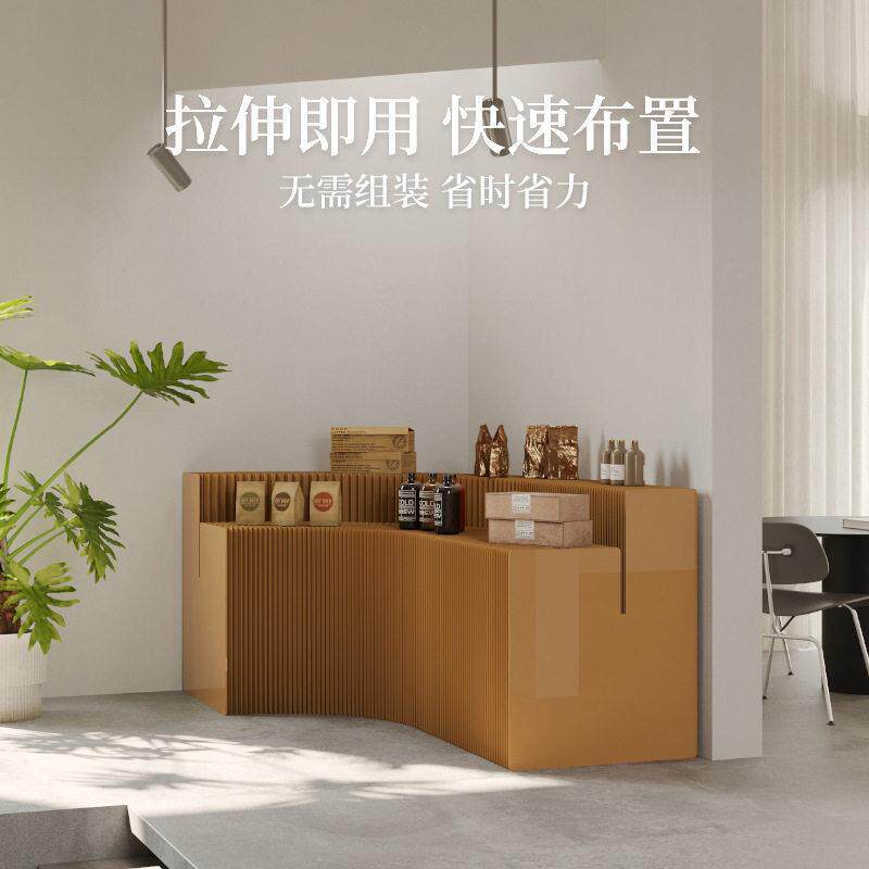长条阶梯中岛置物架产品陈列牛皮纸低分层架包包首饰化妆品展台