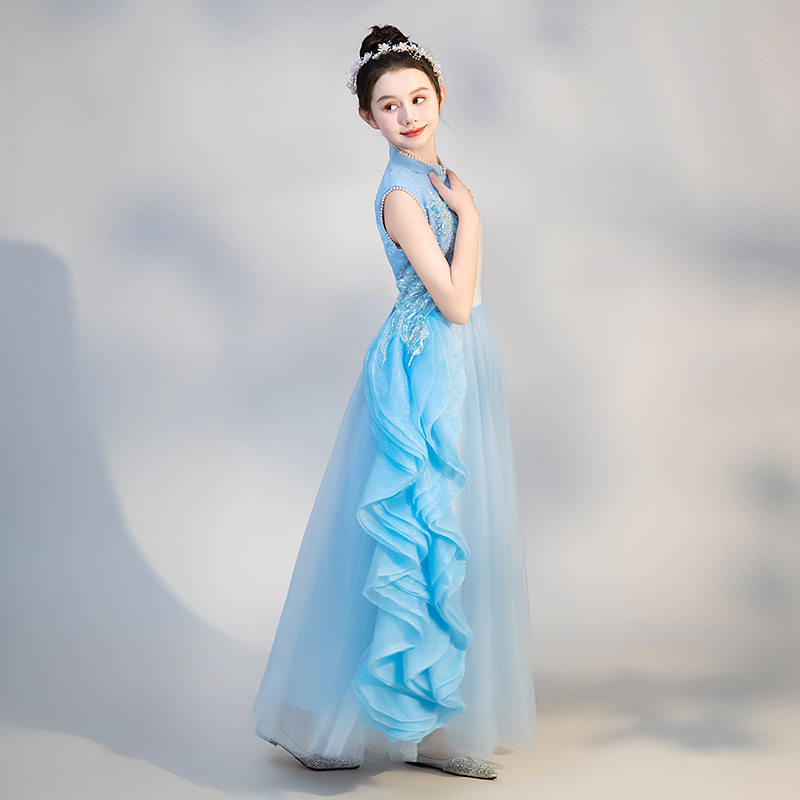2026新款高端儿童礼服花童蓬蓬纱女童弹古筝演出服钢琴演奏晚礼服