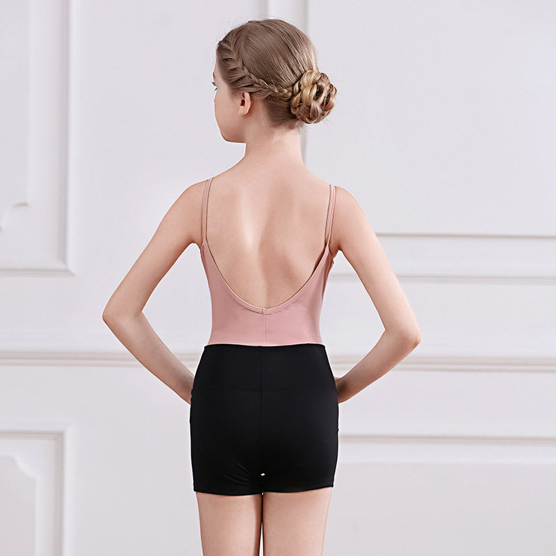 舞蹈裤儿童三分短裤女童舞蹈练功服女孩芭蕾舞裤中国舞黑色高腰裤