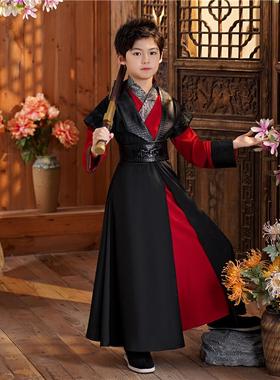 2023新款汉服男童春秋季古装儿童高端古风侠客帅气黑色国学服秋款