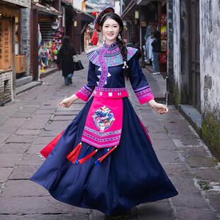 新款毛南族服装成人广西少数民族传统服饰女日常旅拍写真演出套装