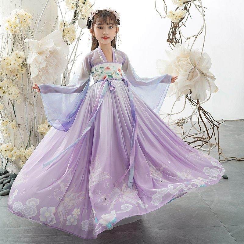 女童日常汉服春夏秋款儿童古装中国风超仙连衣裙古风襦裙唐装演出