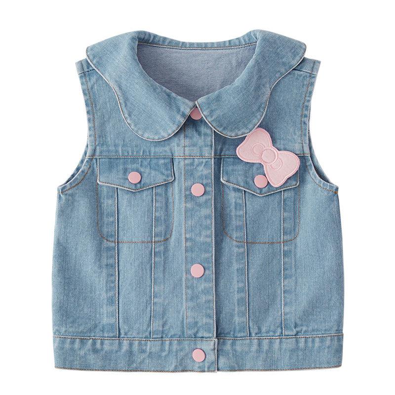宝宝牛仔马甲2026儿童坎肩背心外套春秋新款春季女童换季防凉上衣
