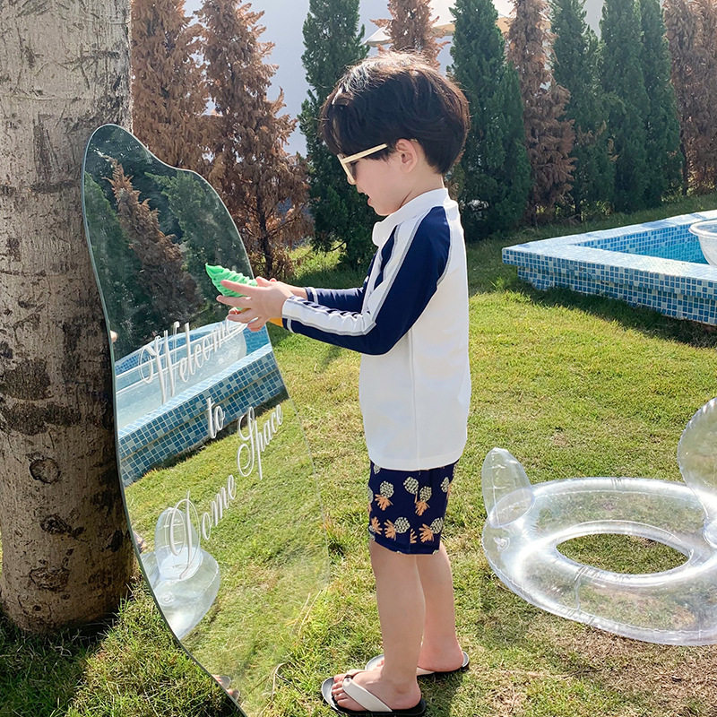 ins男童游泳衣速干泳衣海边沙滩裤女童中小童女童男童儿童泳衣夏