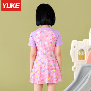 儿童泳衣女孩宝宝2025新款 连体游泳衣小中大童公主洋气泡温泉泳装