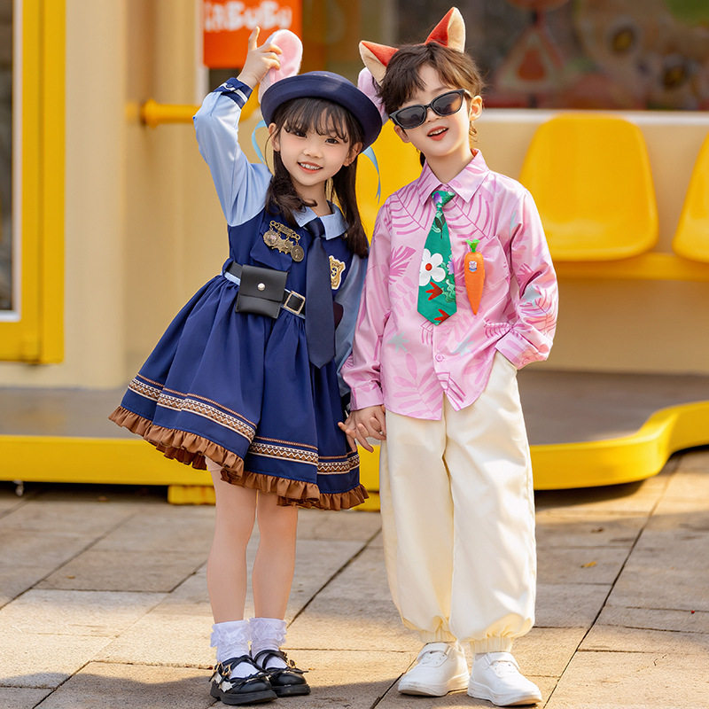 男童疯狂动物城尼克狐套装春季2026新款女童兔子警官儿童衣服朱迪