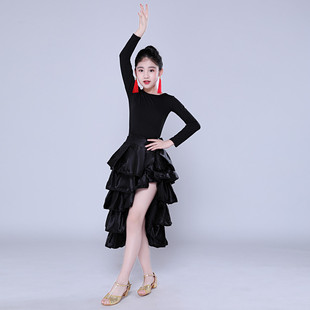 西班牙斗牛舞服装女儿童大摆裙表演服女孩拉丁少儿交谊舞演出服