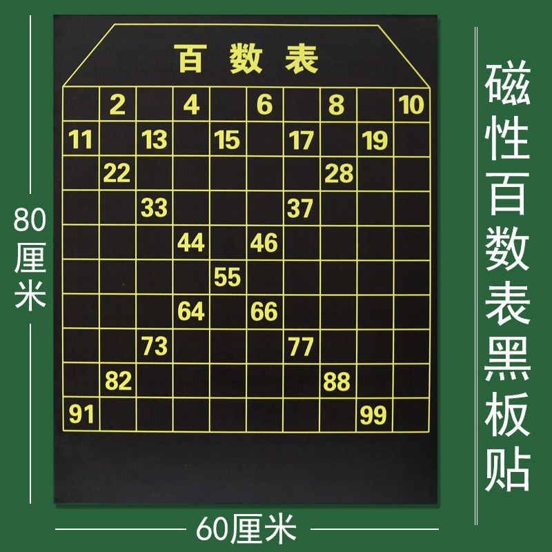 大号百数表小学数学磁性黑板贴60*80cm厘米磁力贴低年级数字数位