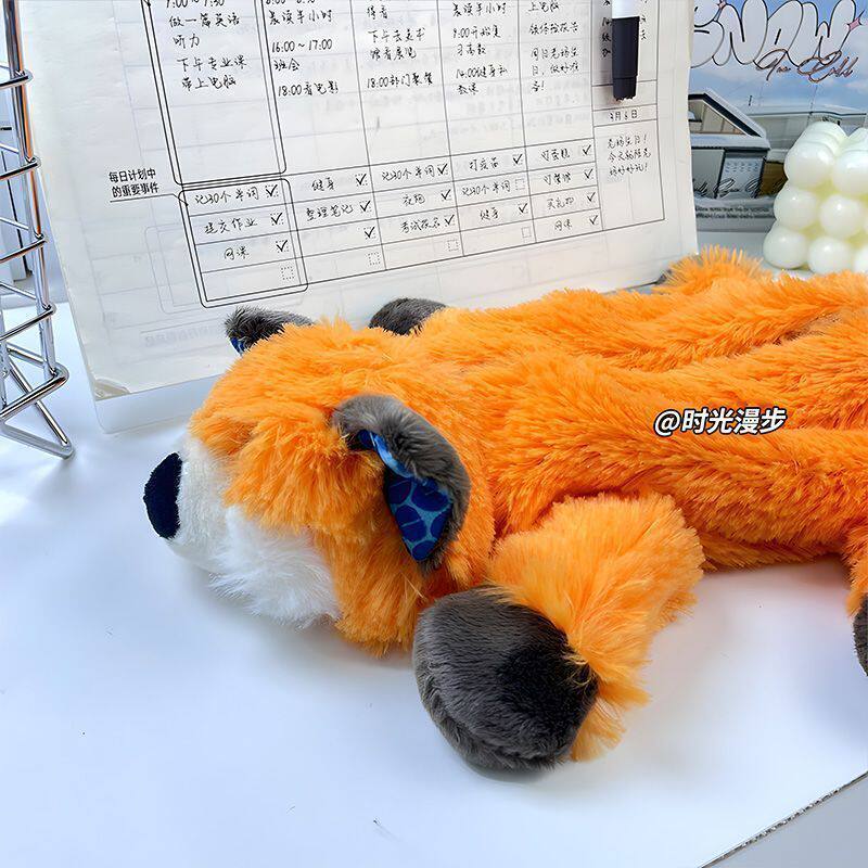 动物笔袋狐狸毛绒文具收纳袋可爱大容量高颜值玩具公仔玩偶文具盒
