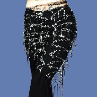 2024新肚皮舞腰炼妇女练习服装 臀部围巾初学者练习三角围巾流苏亮