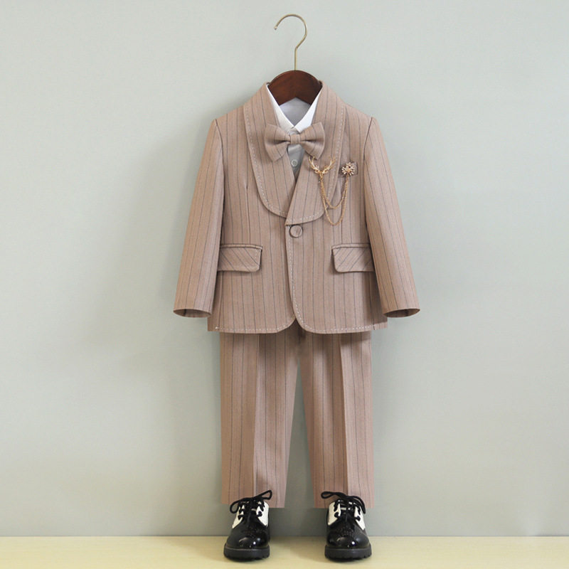儿童西装春秋西服马甲套装男童花童周岁礼服主持人钢琴演出服