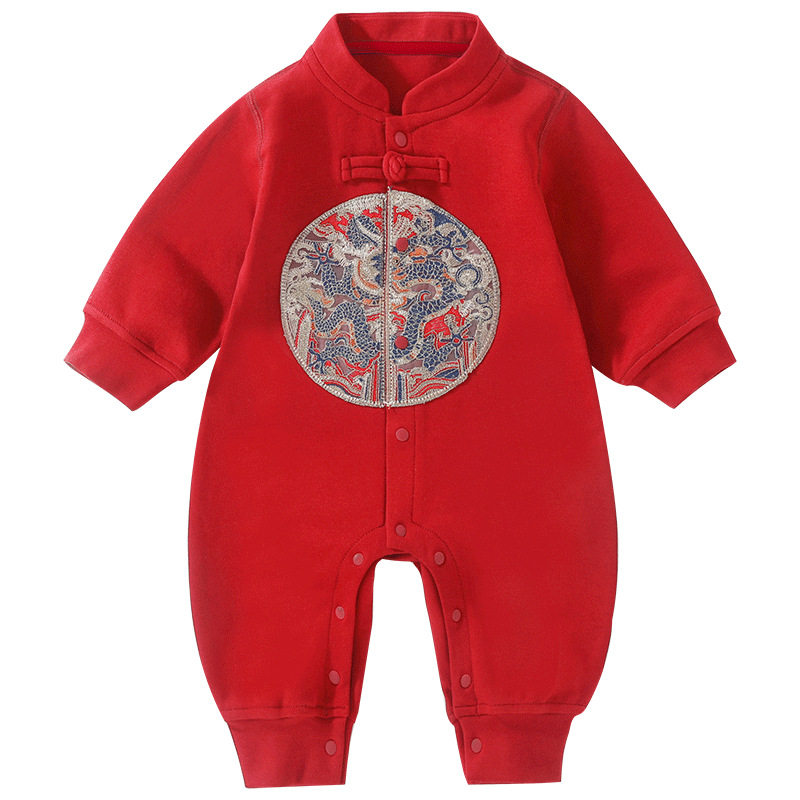 DUUDUU新年春秋季周岁男女宝宝连体衣装a类满月新生拜年婴儿衣服
