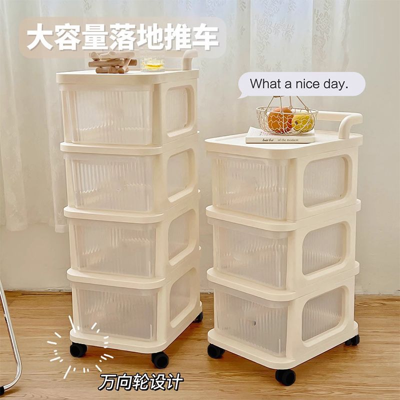 书架小推车落地式可移动收纳架|