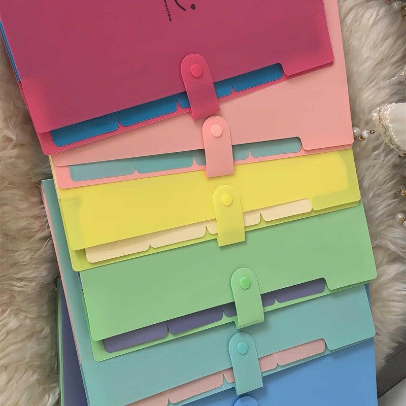 多巴胺文件夹收纳袋学生多层A4考试纸袋信息讲义分类手风琴袋学校