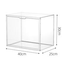 Book storage box, magazine transparent bookshelf, album D, desktop dust-proof large-capacity acrylic display cabinet, organizing box thumbnail 4