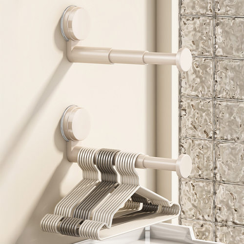 阳台免打孔伸缩吸盘衣架