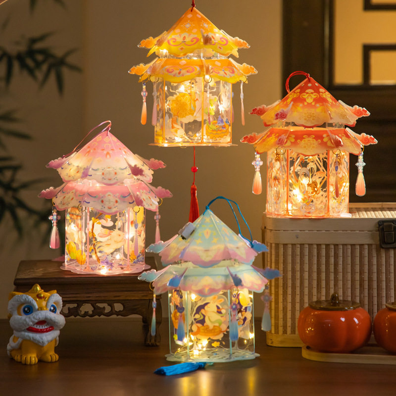 新款元宵节灯笼手工diy材料2026幼儿园儿童手提兔子花灯古风宫灯,节庆用品/礼品,灯笼材料包,淘宝优惠券,粉丝福利购,淘宝优惠卷