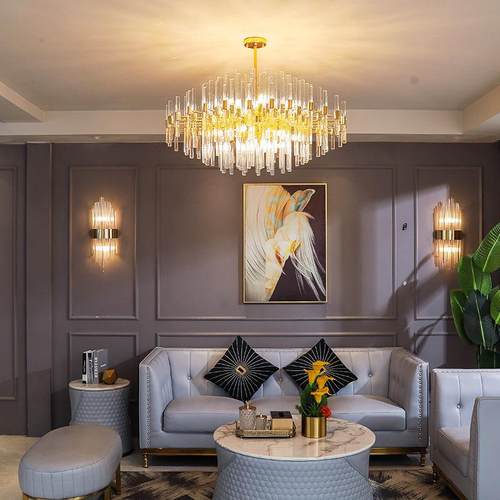 欧客轻奢水晶吊灯创意北水晶厅厅吊灯卧室大气奢餐华样板房吊灯设