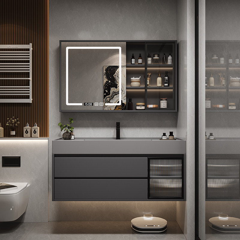 轻奢浴室柜组合纳米岩石微晶石一体盆实木洗手洗脸盆卫生间洗漱台,家装主材,浴室柜组合,淘宝优惠券,粉丝福利购,淘宝优惠卷