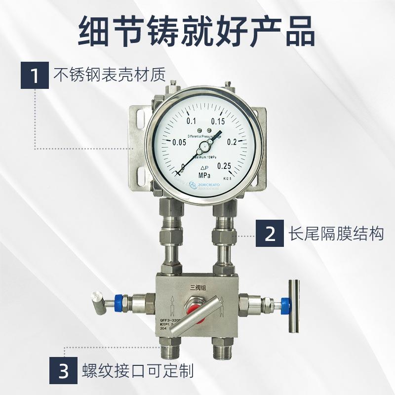 高双膜钢片静压差压表PCA不锈液态低温储瓘液位计化天然气液过滤