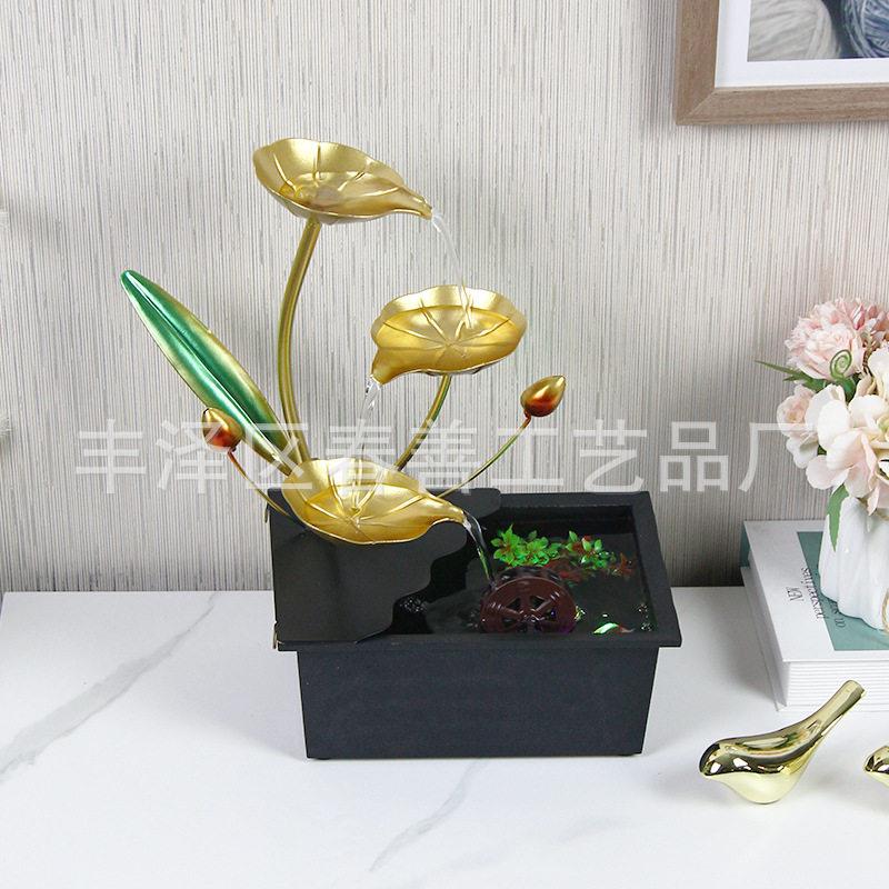 新款直销简约家居桌面水车流水摆件循环流水客厅公室玄关家居装饰