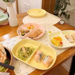 新款直销陶瓷盘子高颜值ins家用菜盘子211分格餐盘可爱儿童餐盘定