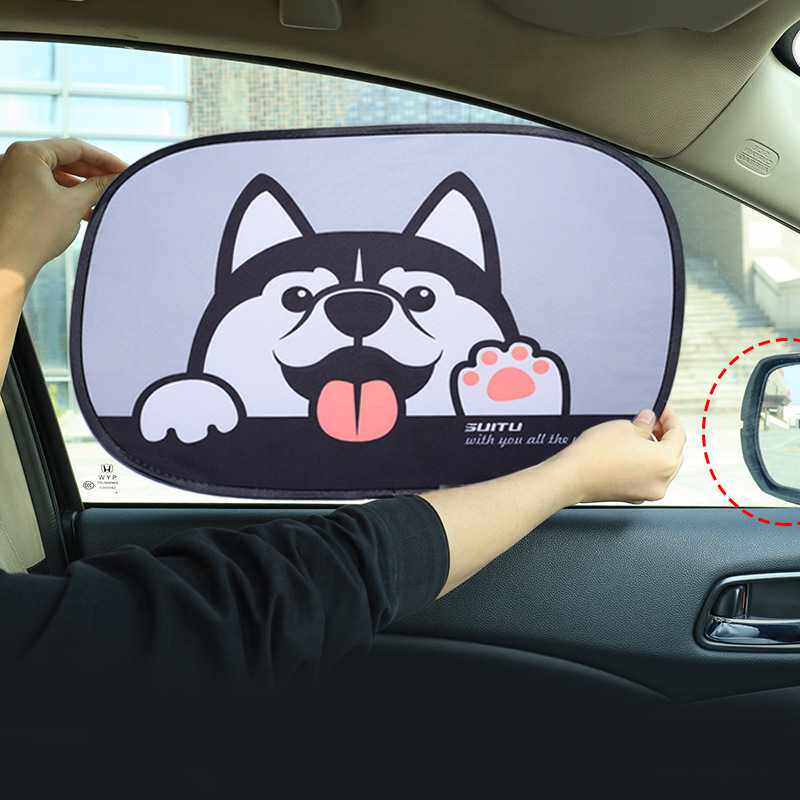 新款直销汽车遮阳挡板车窗窗帘防晒隔热静电贴车载侧档儿童卡通遮