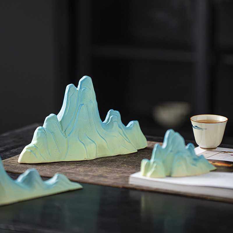 新款直销新中式陶瓷假山小摆件微景鱼缸水族造景玄关锦绣江山摆设,文具电教/文化用品/商务用品,文房四宝,淘宝优惠券,粉丝福利购,淘宝优惠卷