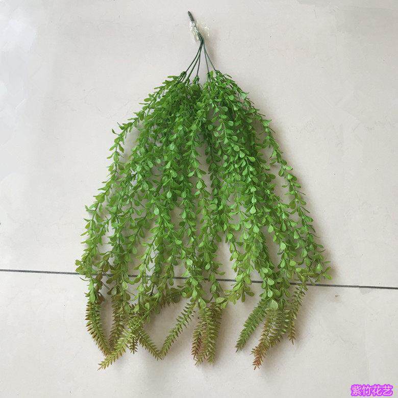 新款直销仿真大谷粒草仿真壁挂花 清新绿色植物蕨类墙壁悬空塑料