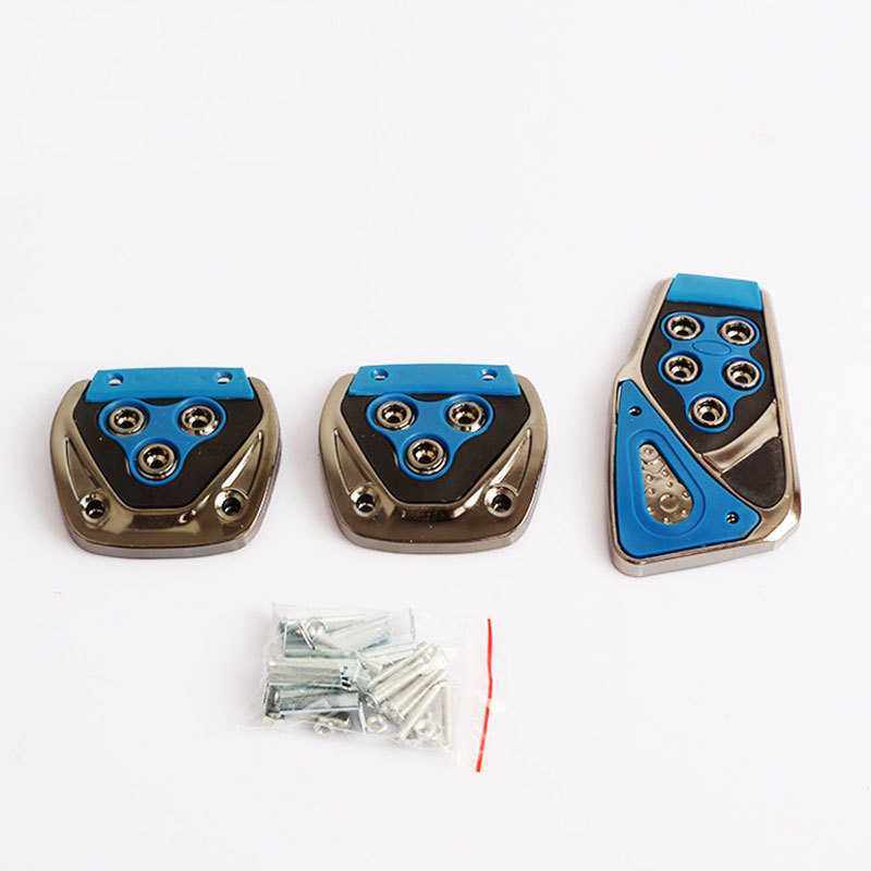 新款直销跨境汽车改装手动挡刹车制动板离合器防滑脚踏板3套装铝