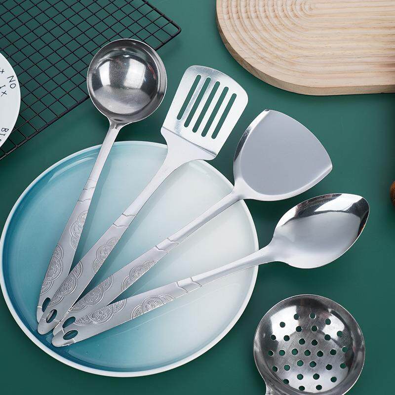 新款直销厨房工具家用套装甜品水果叉刻花手柄烹饪勺高颜值简约汤