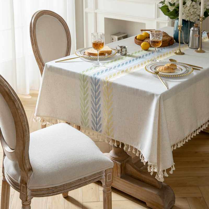 新款直销棉麻布艺餐桌布亚麻长方形小清新简约现代西餐厅台布茶几