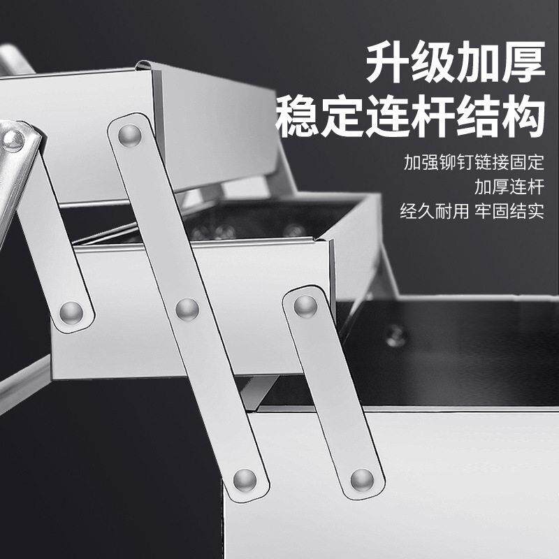 新款直销发家用工具收纳箱车载储物汽修折叠箱便携手提箱不锈钢工