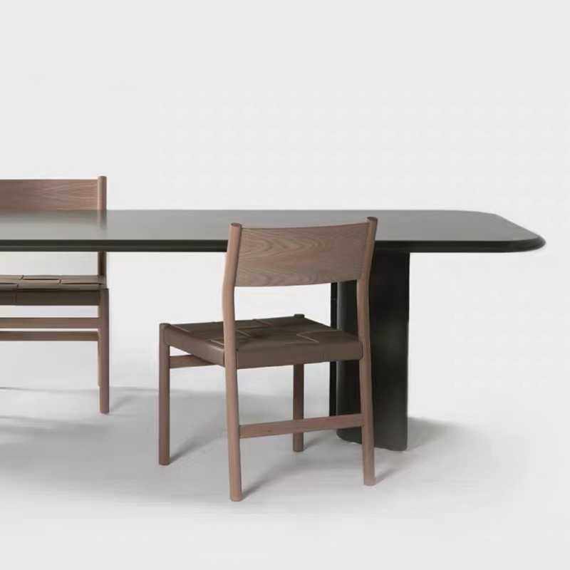 新款直销全实木长方形餐桌小户型客厅餐厅家用饭桌侘寂风设计师洽,住宅家具,岩板餐桌,淘宝优惠券,粉丝福利购,淘宝优惠卷