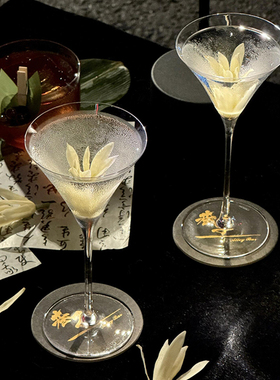 创意玻璃鸡尾酒杯马天尼杯网红高脚杯杯子个性冷饮杯香槟杯果汁杯