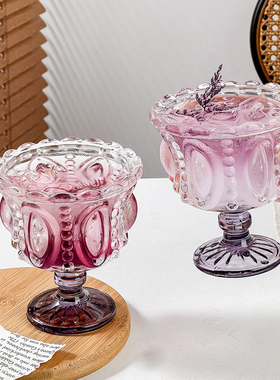 法式浪漫浮雕香槟杯创意鸡尾酒杯紫色高脚杯甜品杯家用饮品杯子