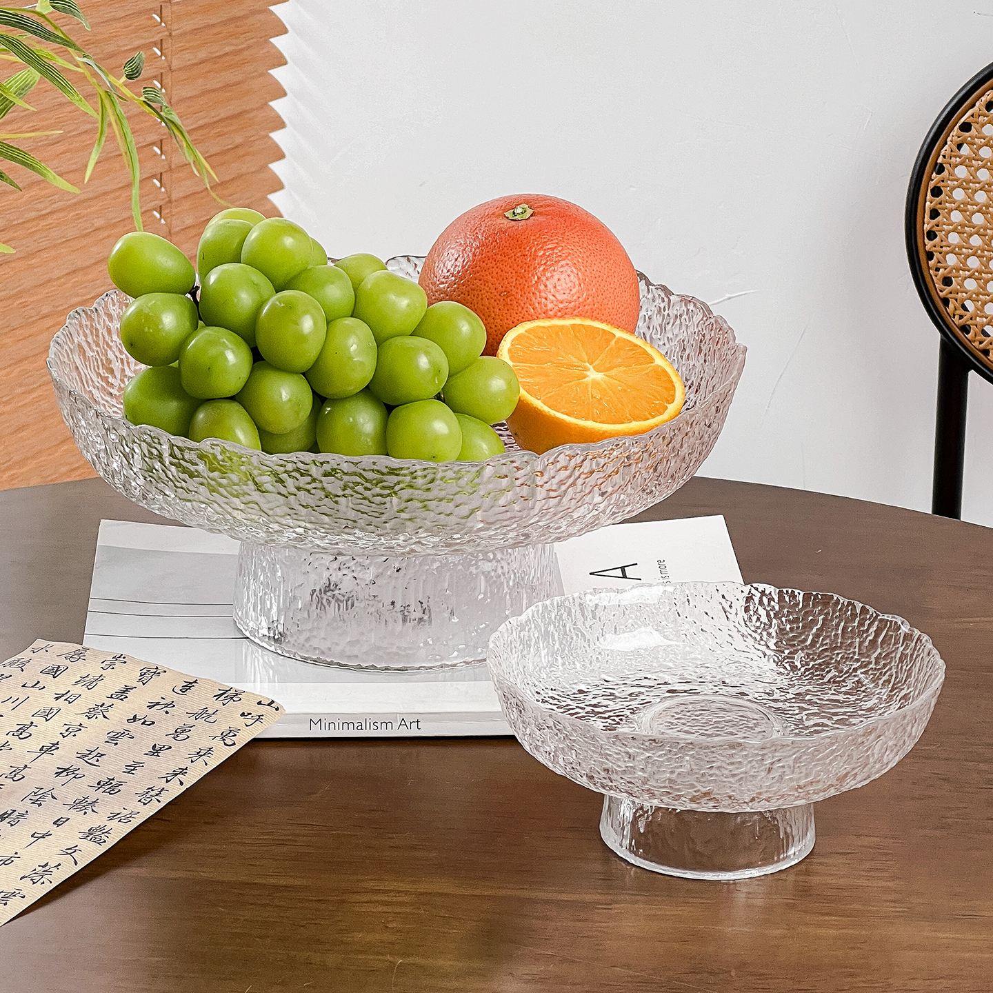 高级感玻璃水果盘零食干果盘子