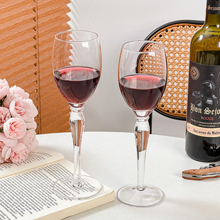 轻奢高级感带珠红酒杯勃艮第酒杯高档创意高脚杯子高颜值葡萄酒杯