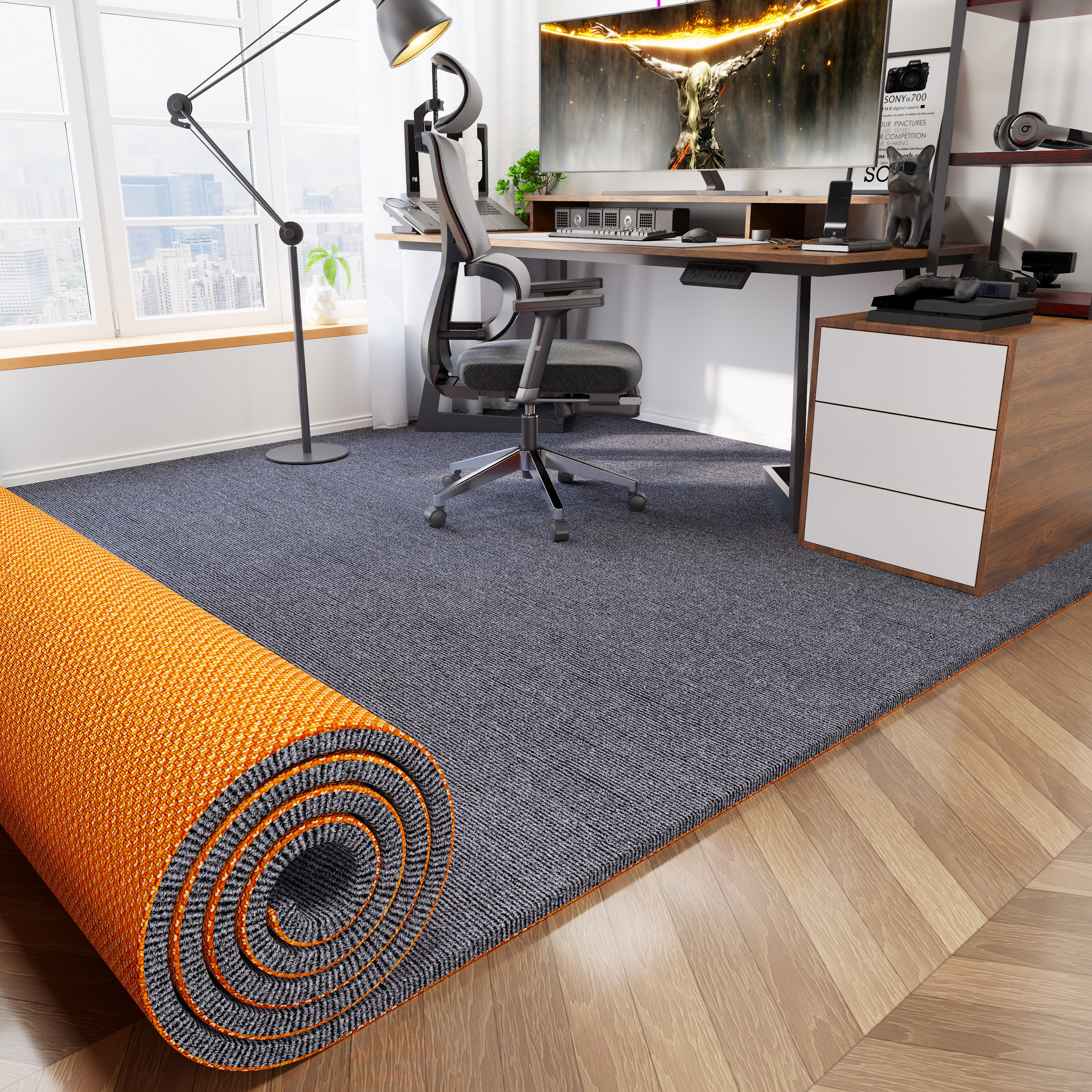 电脑椅地垫转椅子垫隔音减震防滑耐磨家用书房卧室木地板保护地毯,居家布艺,地毯,淘宝优惠券,粉丝福利购,淘宝优惠卷