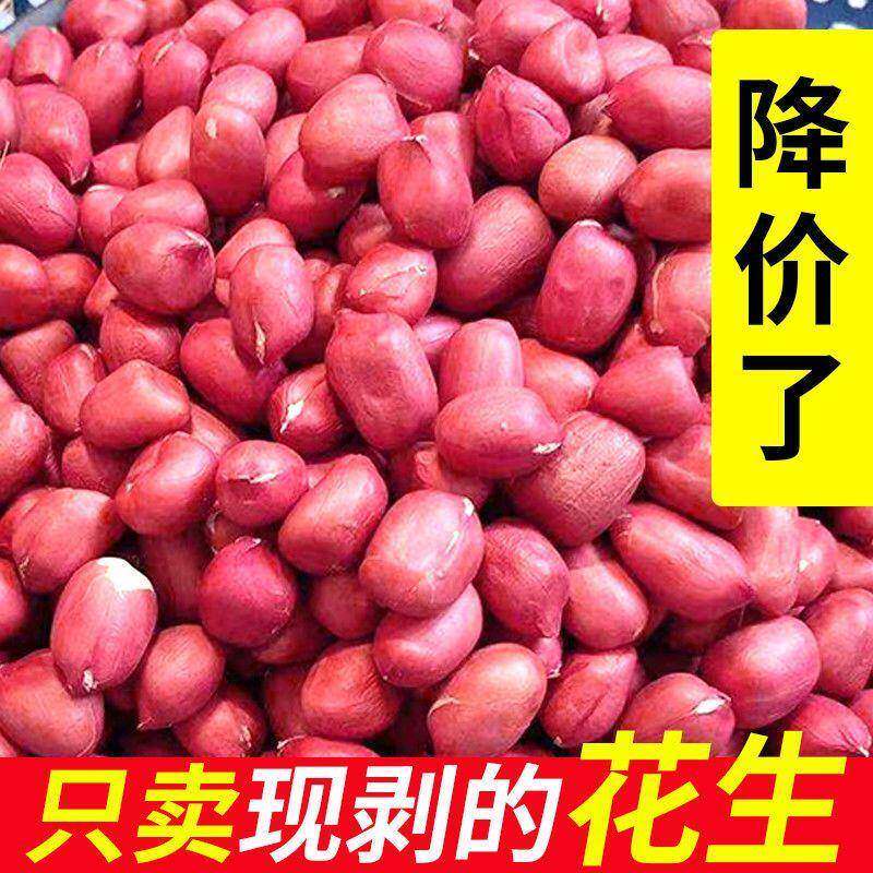 新货红皮花生米5斤新货小粒生花生仁农家四粒红花生红衣花生米仁