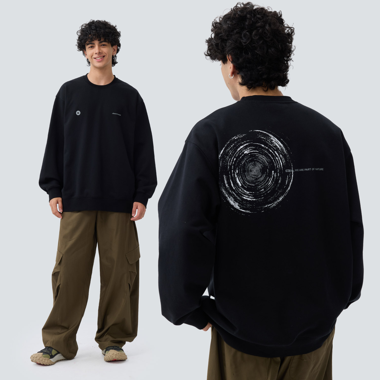 TreesOutside年轮印花圆领卫衣男士长袖2025秋冬新【15周年限定】