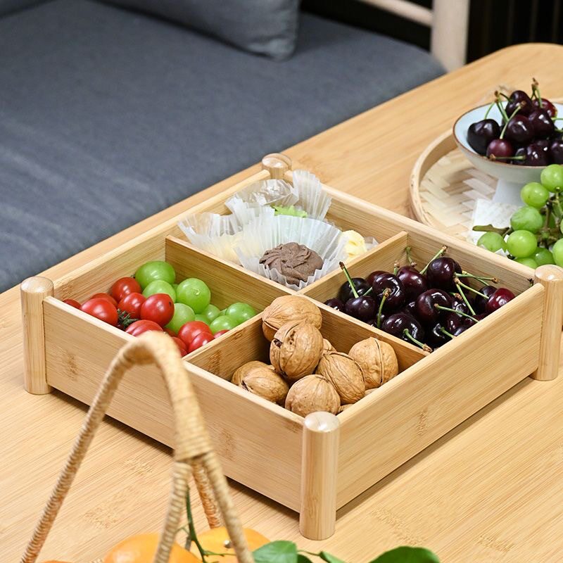 竹木干果盒家用分格水果