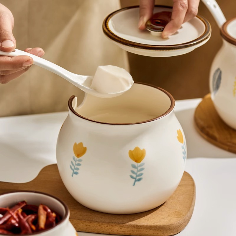 高顏值豬油罐陶瓷耐高溫