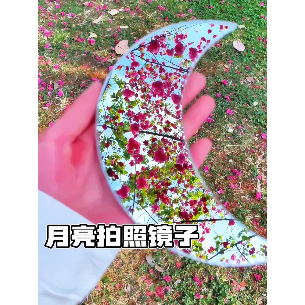月亮亚克力镜子氛围感自拍镜蝴蝶无壳裸镜户外拍照神器创意道具