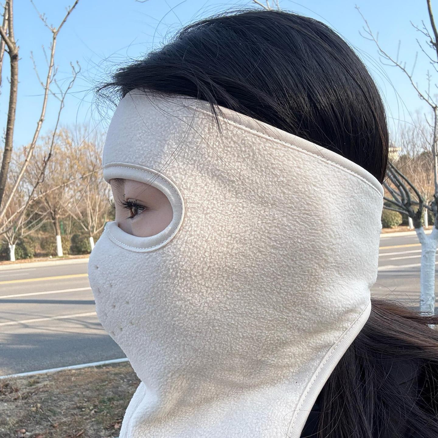 骑行面罩防寒德绒保暖加厚防冻口罩冬天骑电动车可戴头盔护脸面罩