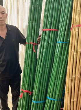 包塑镀膜竹竿菜园搭架竹子防腐装饰爬藤花支架结婚礼彩旗跳舞竹杆