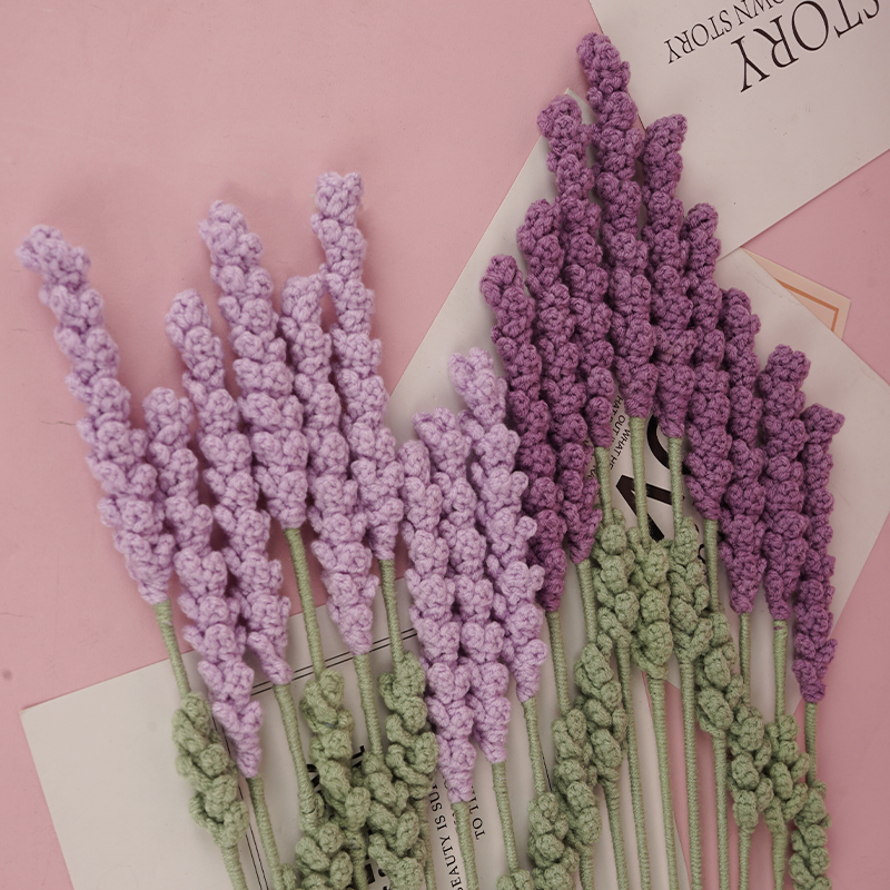成品手工编织薰衣草钩针毛线礼物